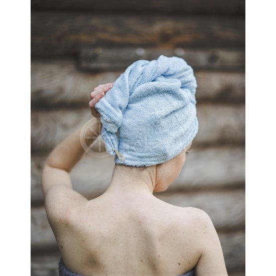 Cotton hair towel Light blue